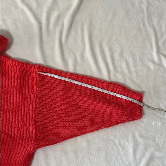 Anthropology Pilcro Vibrant Coral Cowl Neck Sweater - Picture 9 of 11